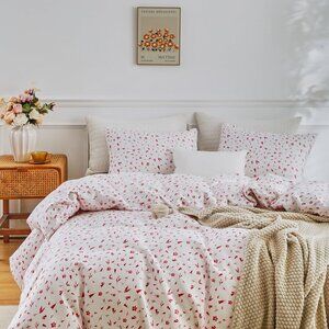 Vintage Pink Floral Bedding Queen Comforter Set